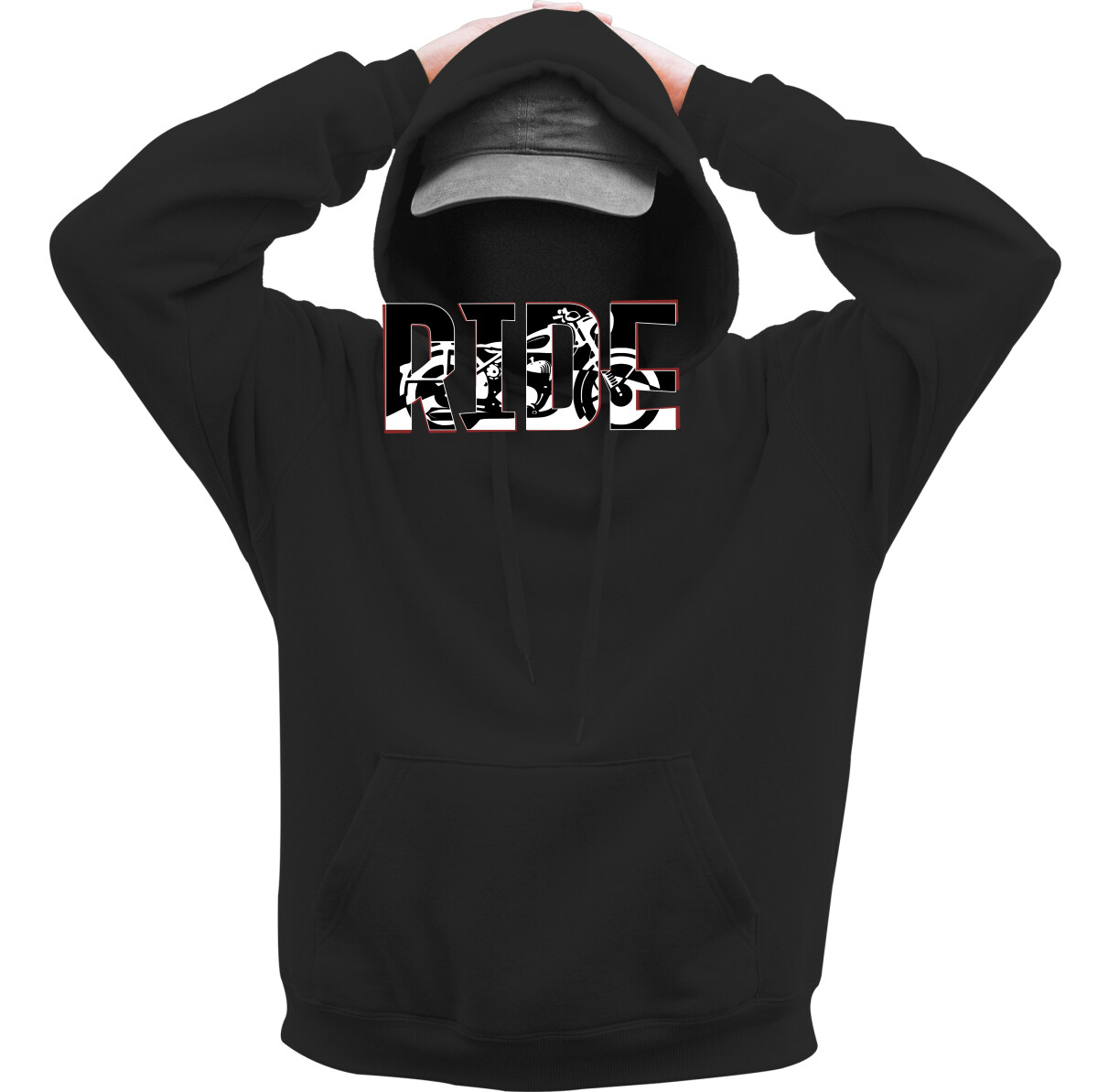 Kapucnis belebújós pulóver