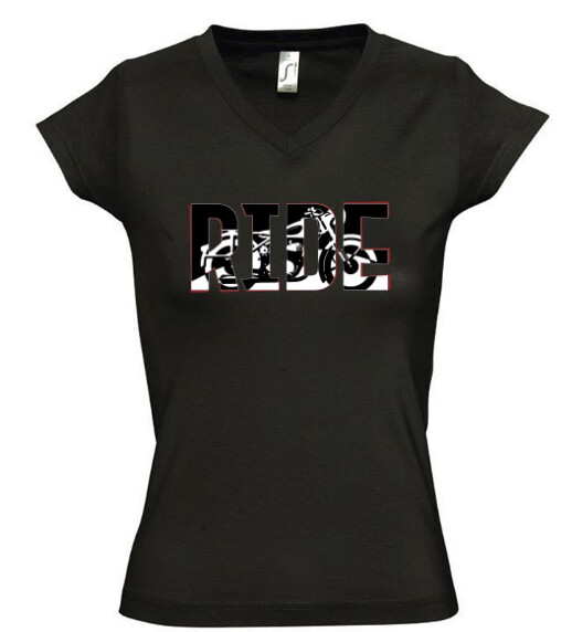 Női V nyakú póló