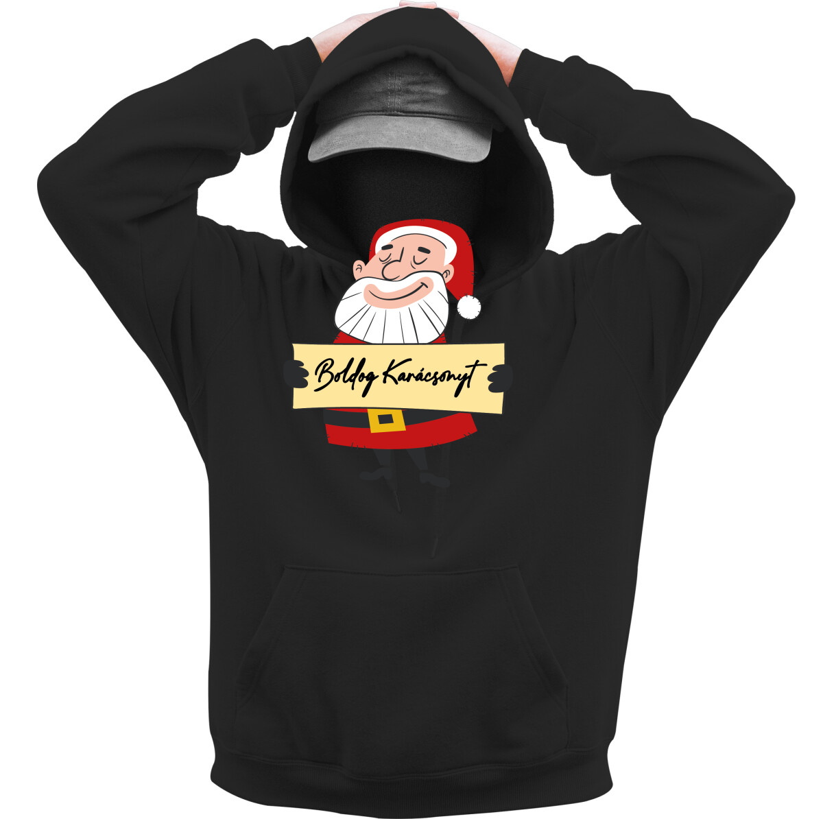 Kapucnis belebújós pulóver