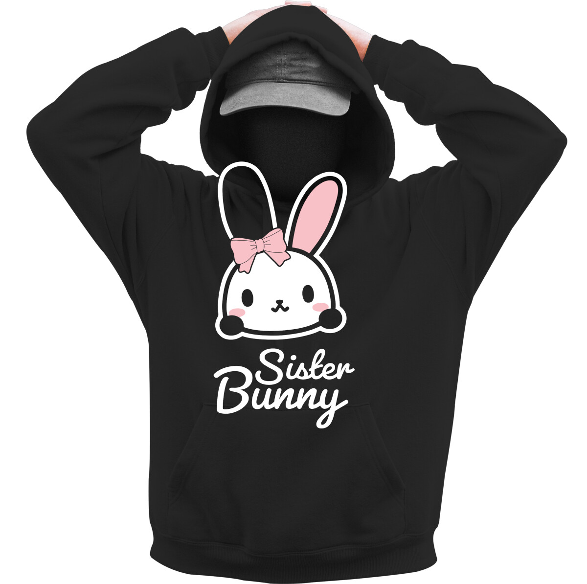 Kapucnis belebújós pulóver