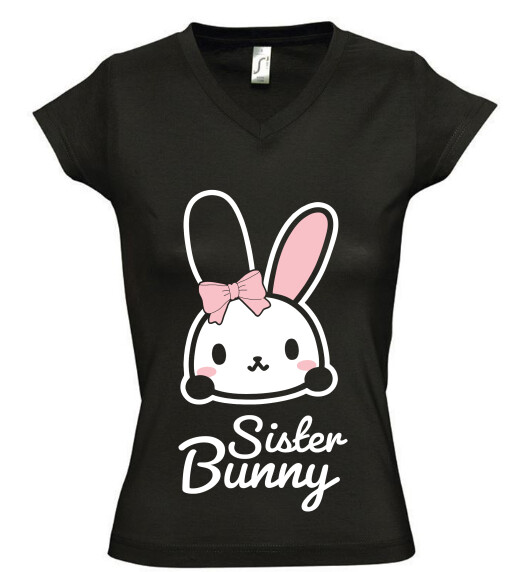 Női V nyakú póló