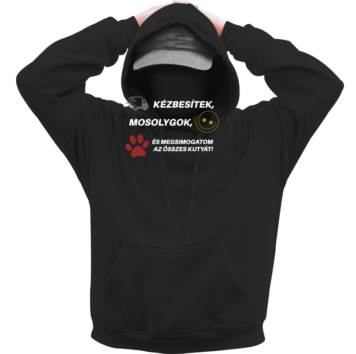 Kapucnis belebújós pulóver