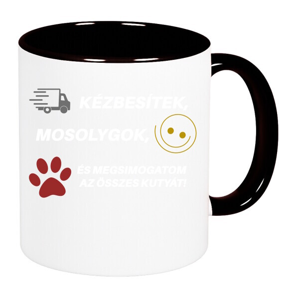 Színes fülű és belsejű bögre