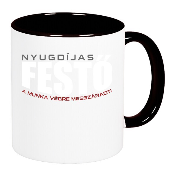 Színes fülű és belsejű bögre