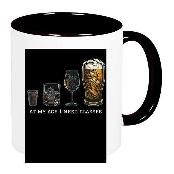 Színes fülű és belsejű bögre