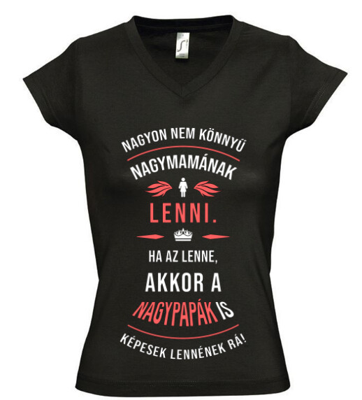 Női V nyakú póló