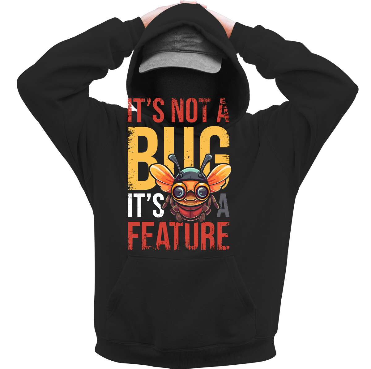 Kapucnis belebújós pulóver