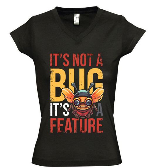 Női V nyakú póló