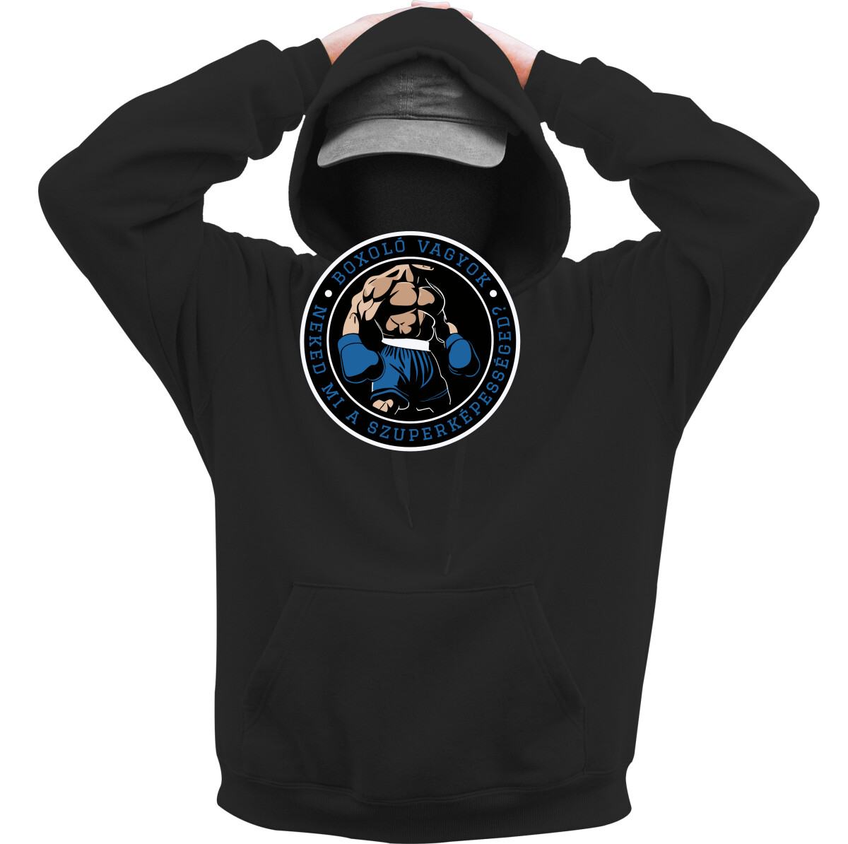 Kapucnis belebújós pulóver