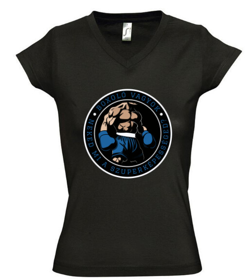 Női V nyakú póló