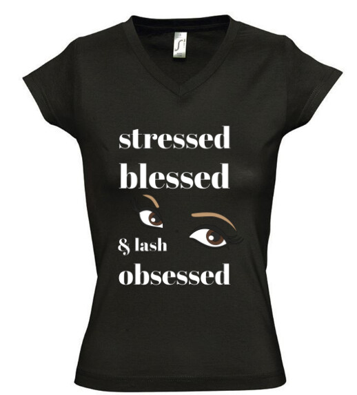 Női V nyakú póló