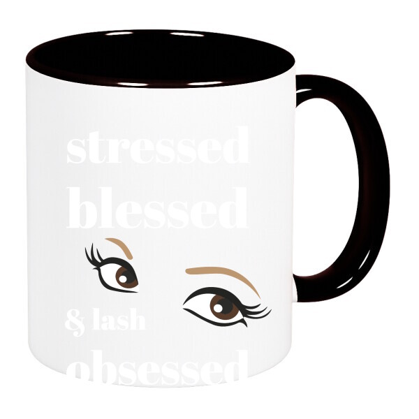 Színes fülű és belsejű bögre