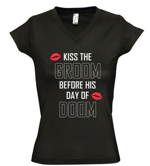 Női V nyakú póló