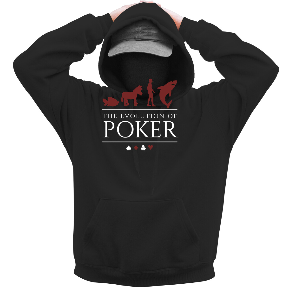 Kapucnis belebújós pulóver