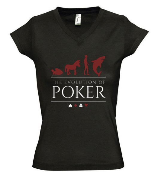 Női V nyakú póló