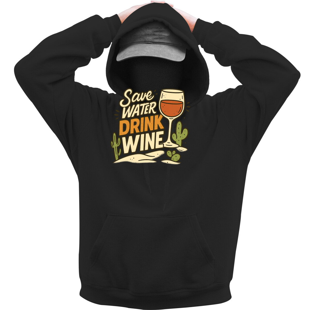 Kapucnis belebújós pulóver