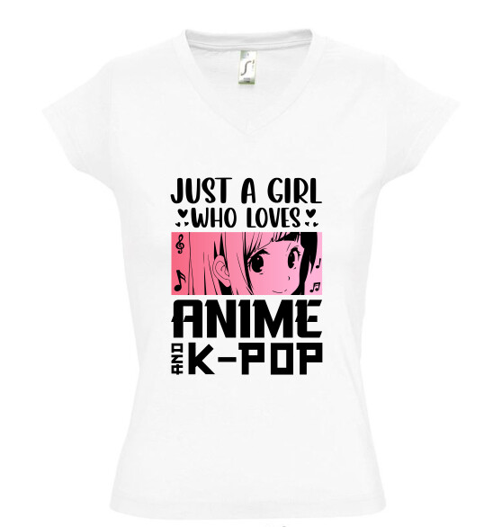 Női V nyakú póló