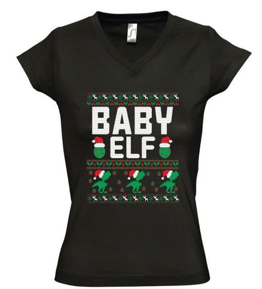 Női V nyakú póló