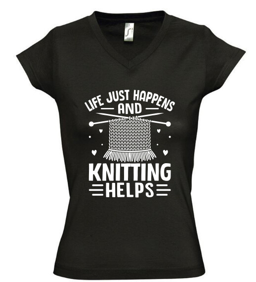 Női V nyakú póló