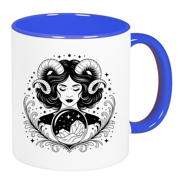 Színes fülű és belsejű bögre