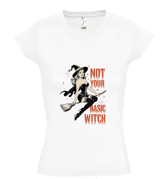 Női V nyakú póló