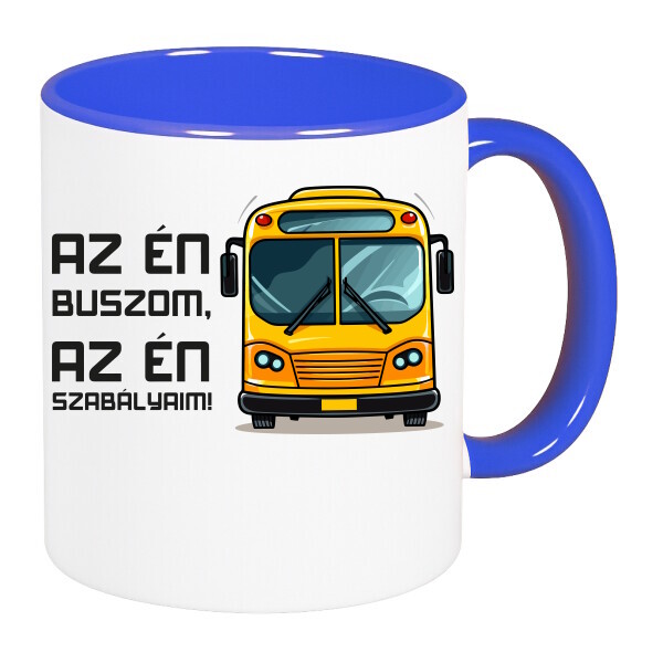 Színes fülű és belsejű bögre