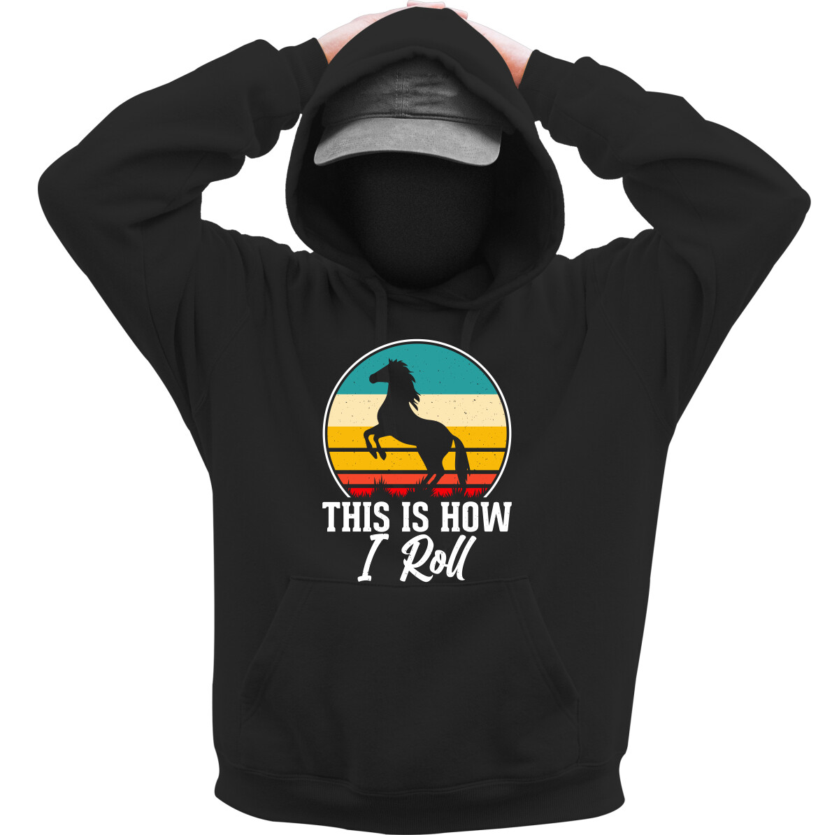 Kapucnis belebújós pulóver