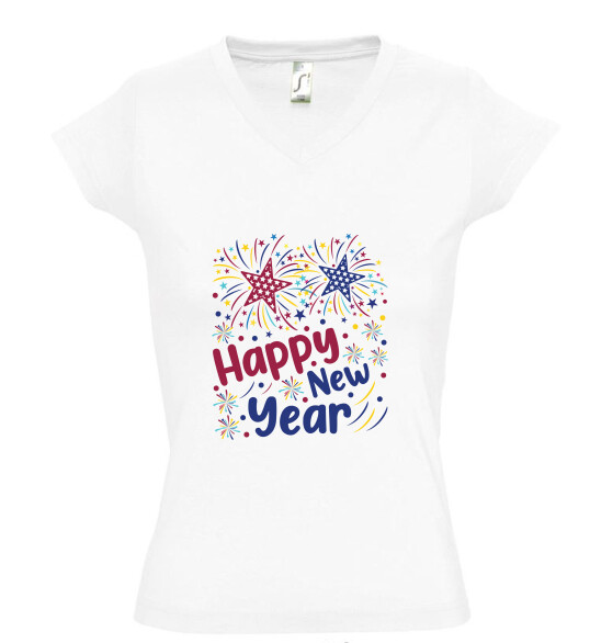 Női V nyakú póló