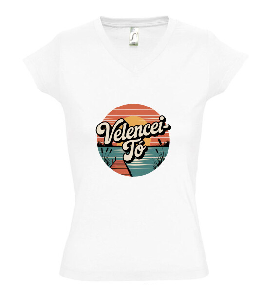 Női V nyakú póló