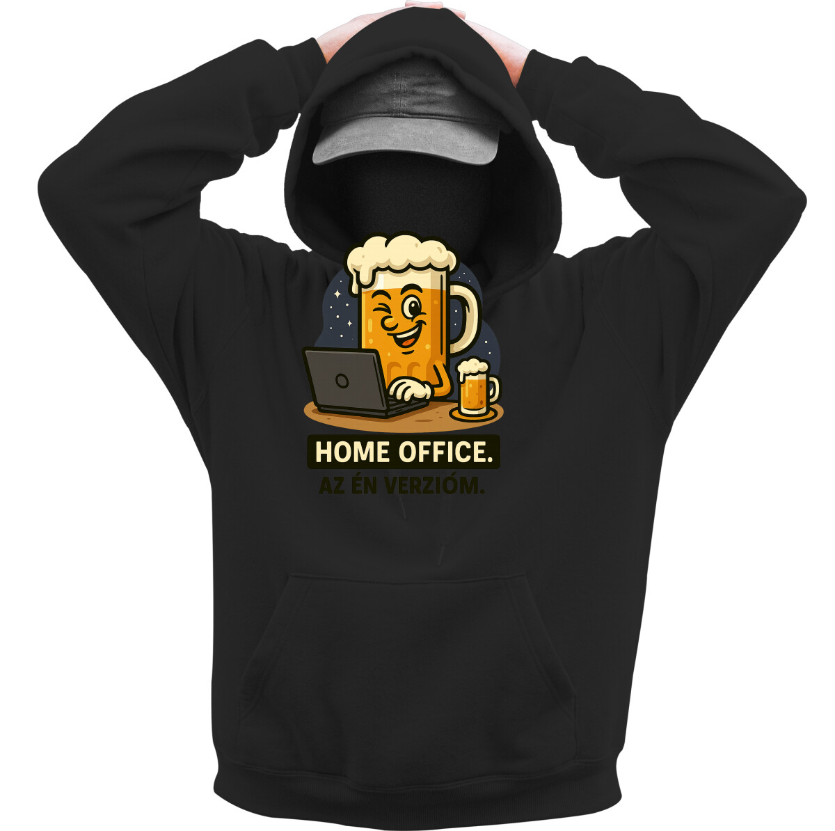 Kapucnis belebújós pulóver