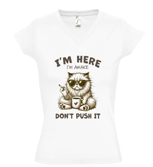 Női V nyakú póló