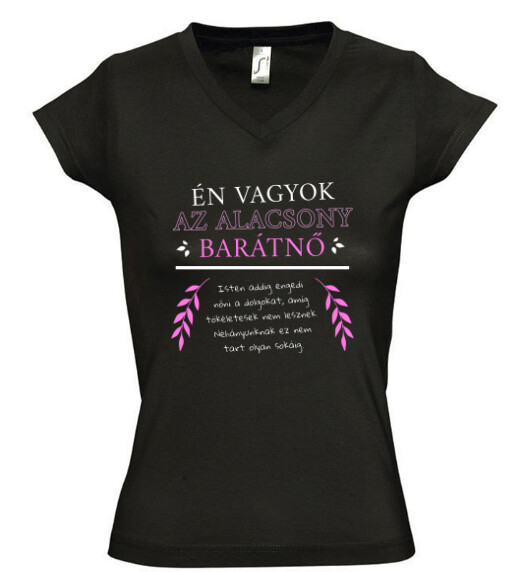 Női V nyakú póló