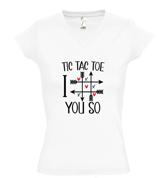 Női V nyakú póló