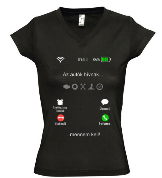 Női V nyakú póló