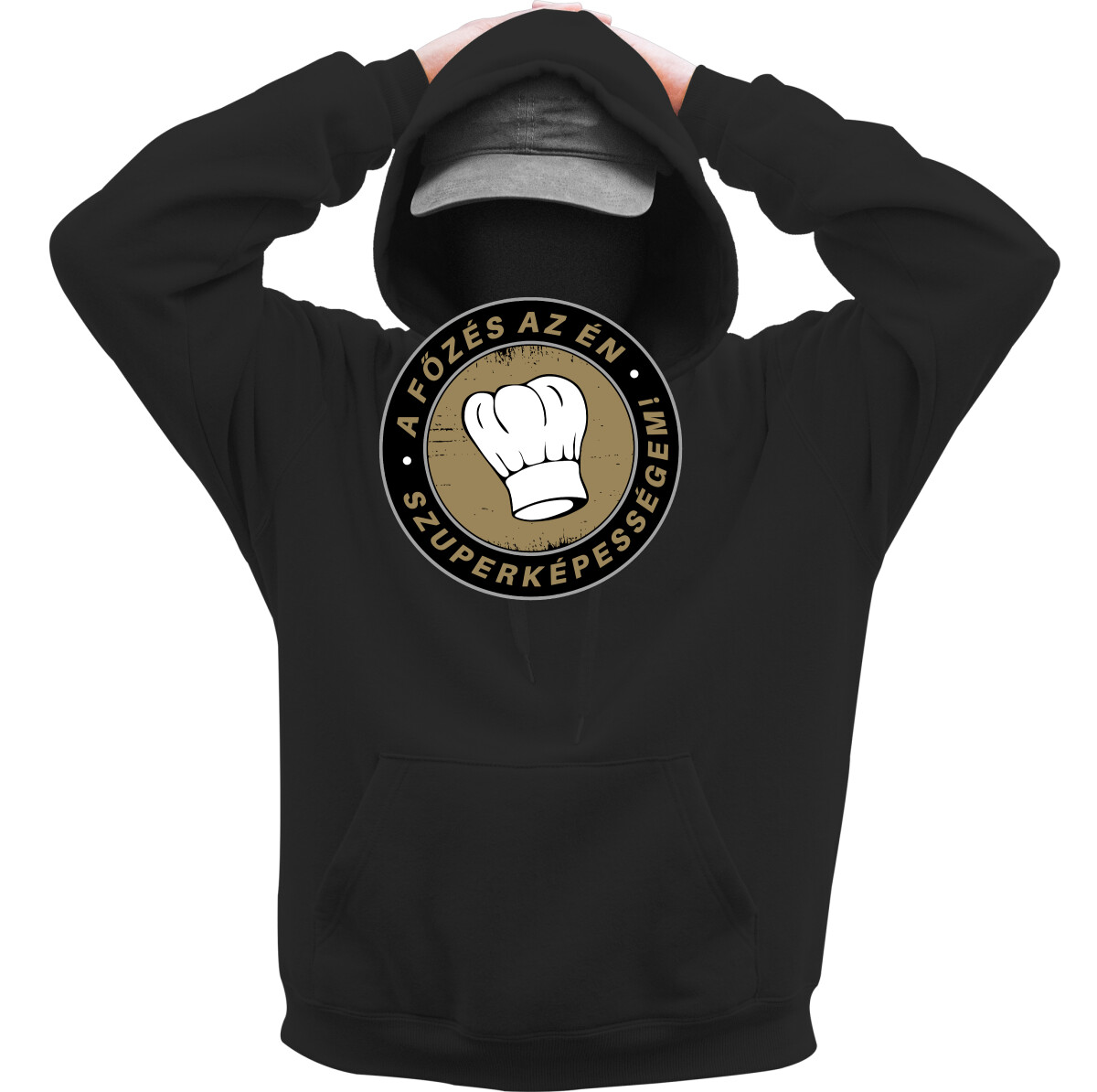 Kapucnis belebújós pulóver