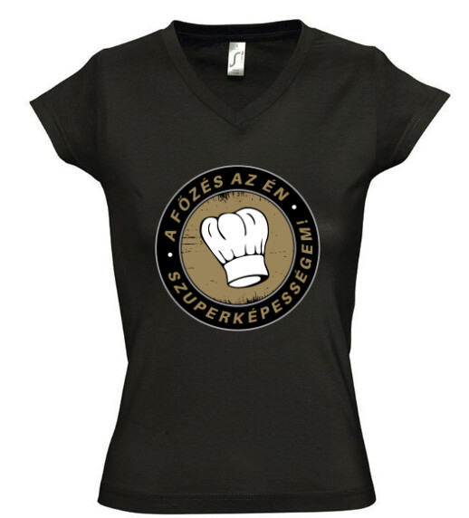 Női V nyakú póló