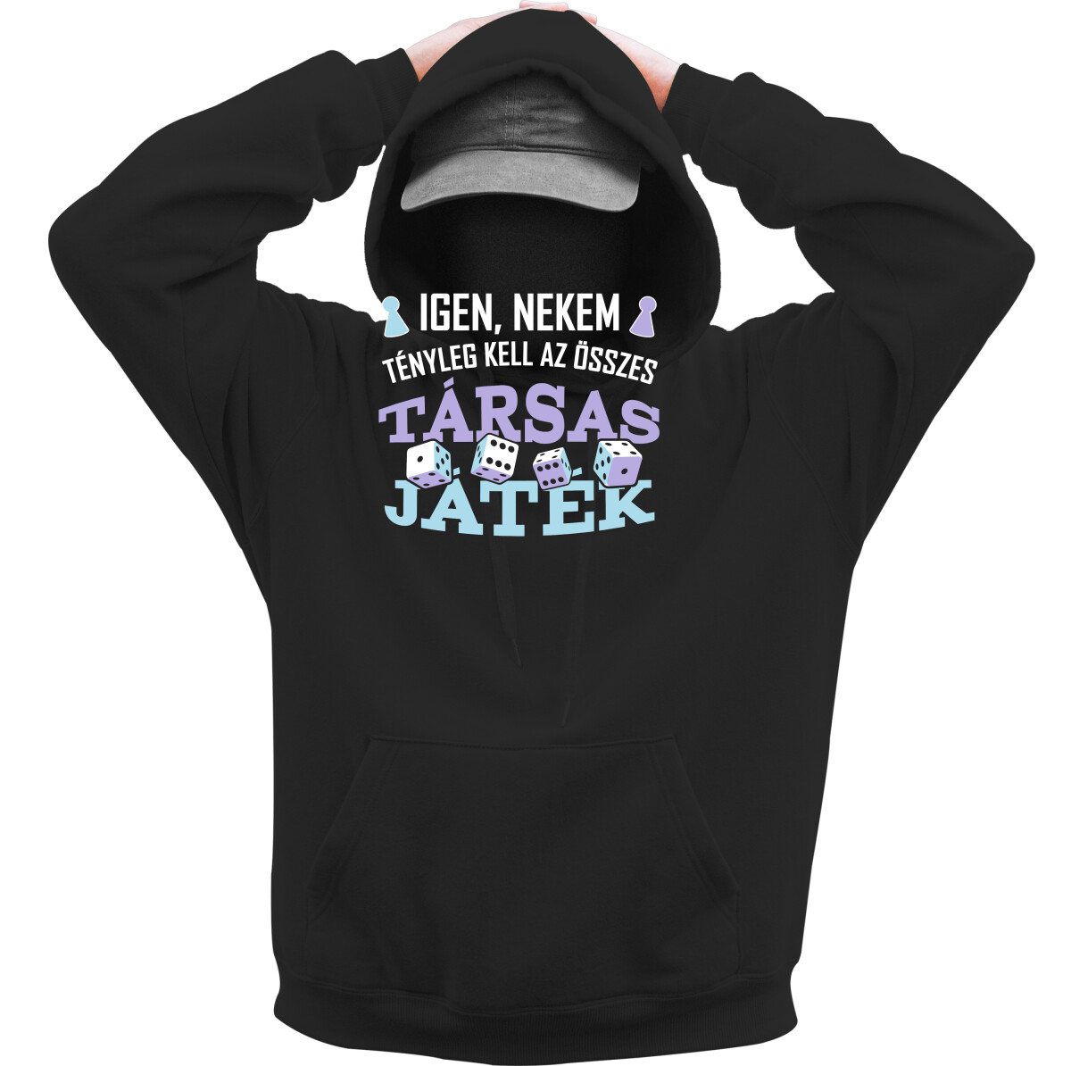 Kapucnis belebújós pulóver