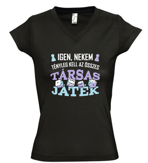 Női V nyakú póló