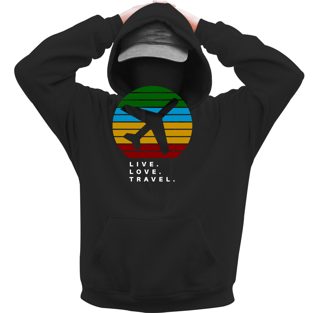 Kapucnis belebújós pulóver