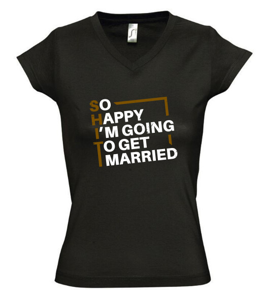 Női V nyakú póló