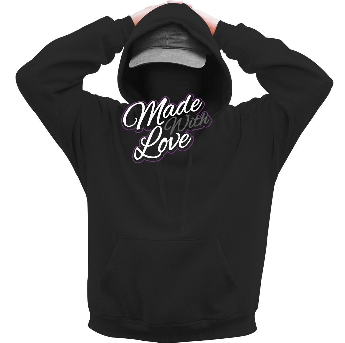 Kapucnis belebújós pulóver