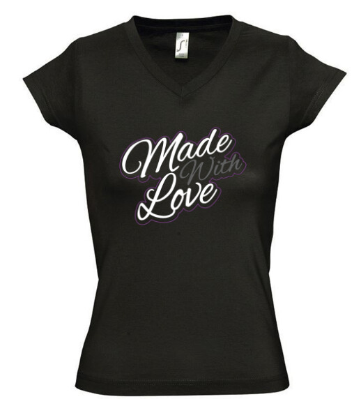 Női V nyakú póló