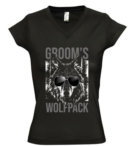 Női V nyakú póló