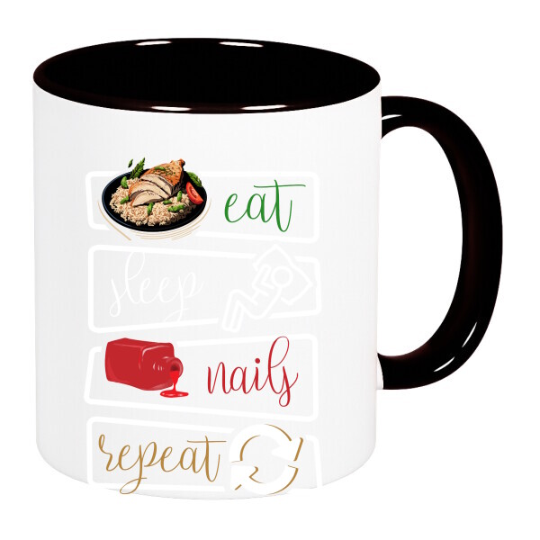 Színes fülű és belsejű bögre