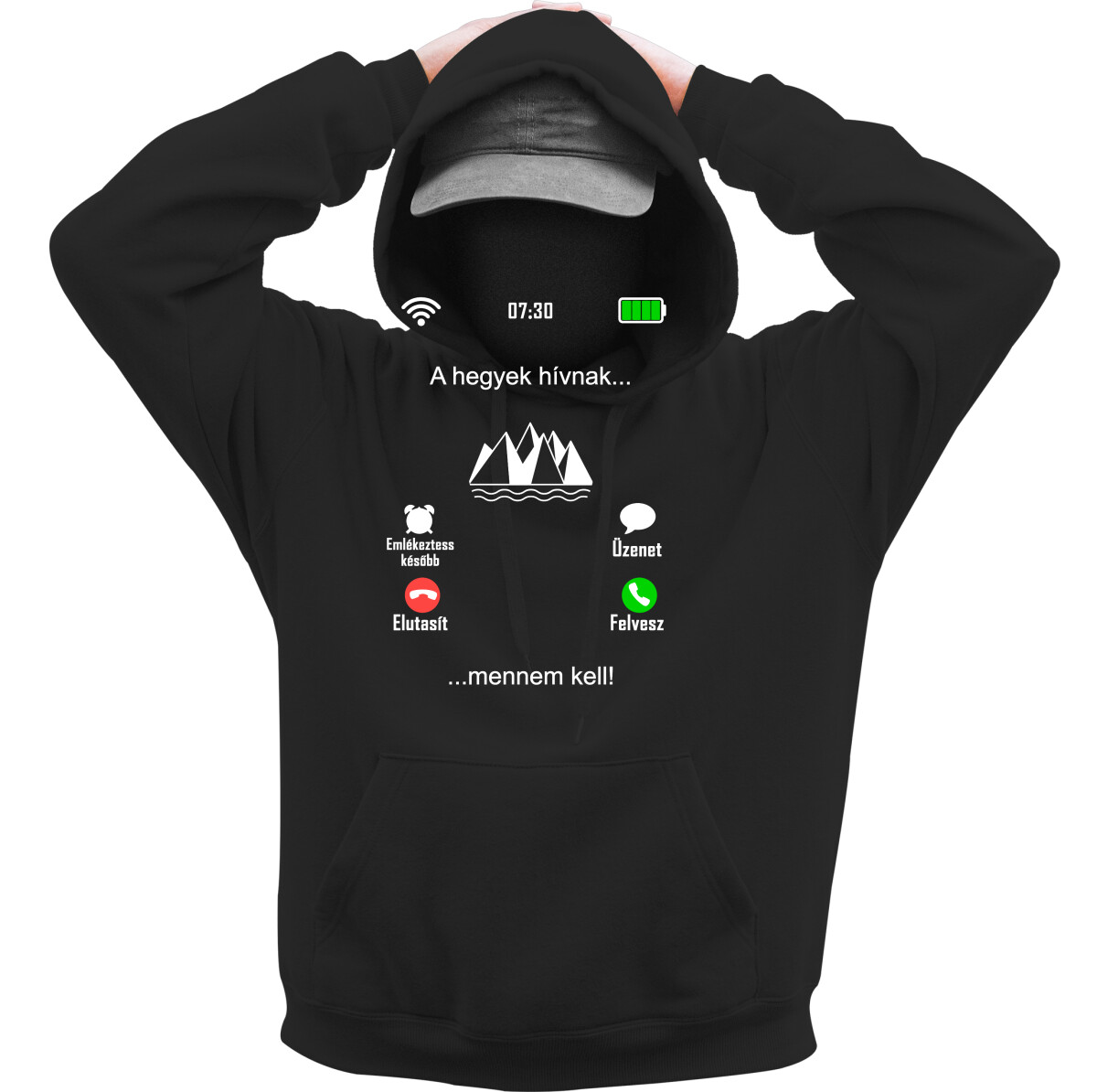 Kapucnis belebújós pulóver