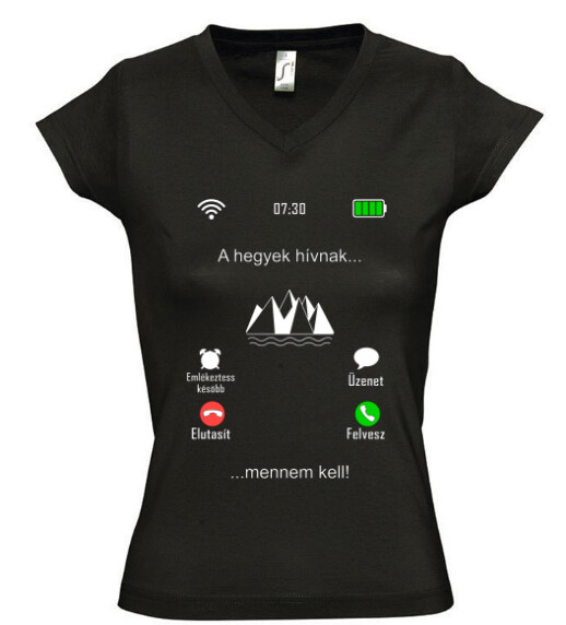 Női V nyakú póló