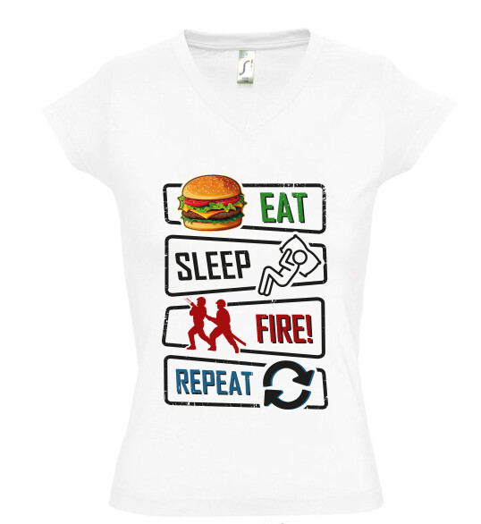 Női V nyakú póló