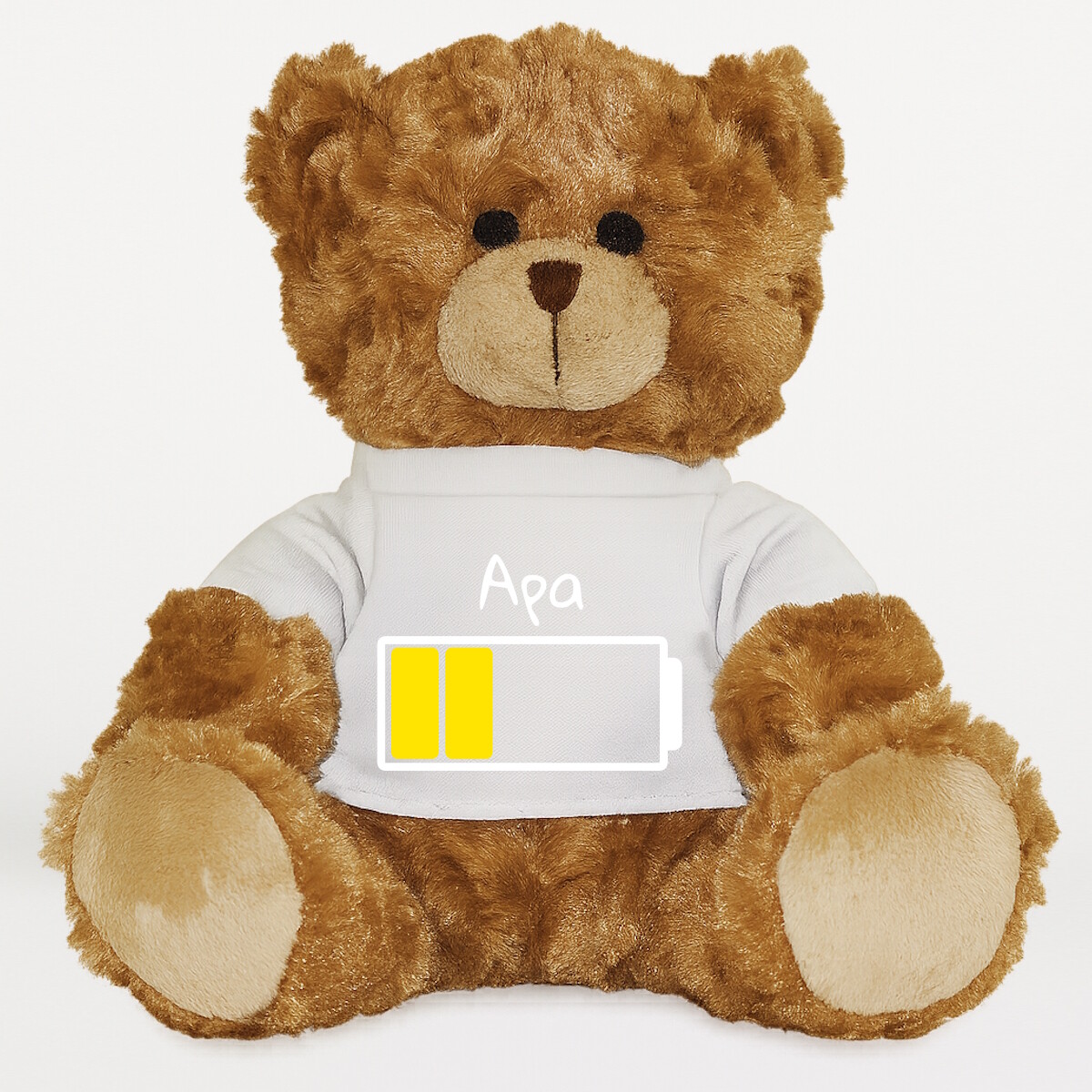 Plüssmaci egyedi pólóval