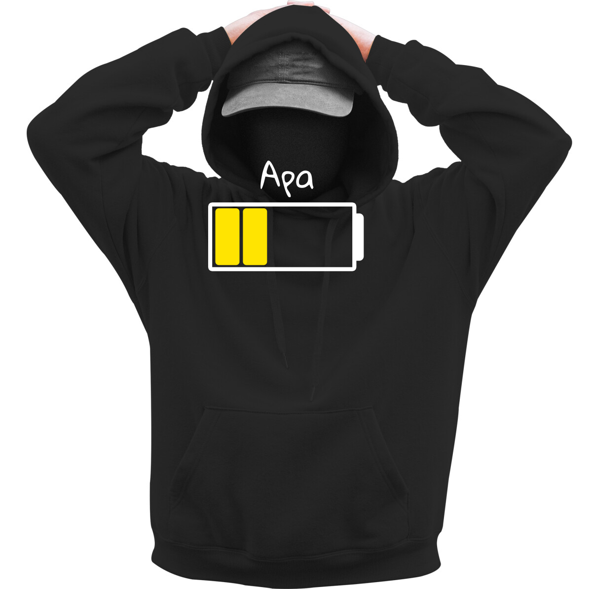 Kapucnis belebújós pulóver