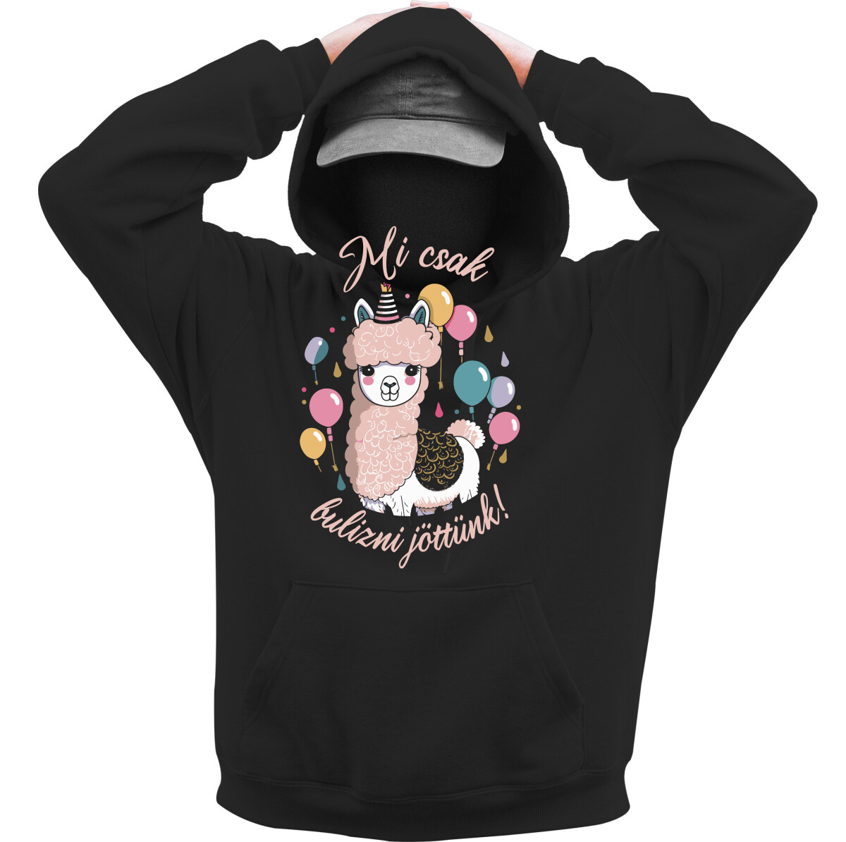 Kapucnis belebújós pulóver